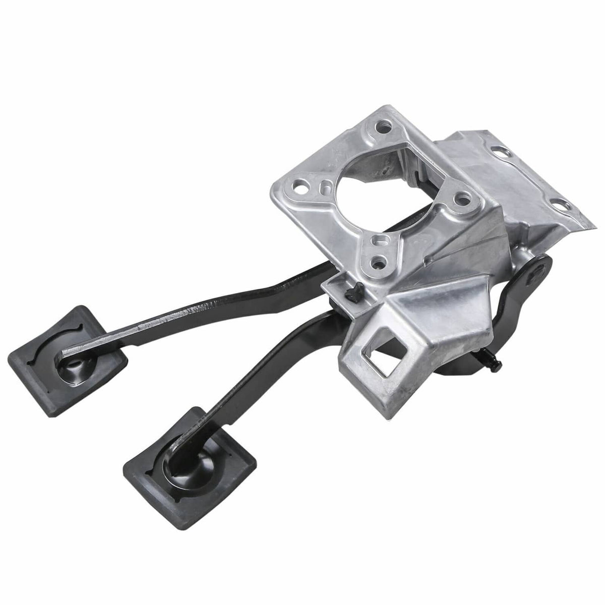 Brake and clutch pedal bracket mount assembly with black pedal pads and mounting base