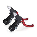 Bicycle V-brake lever set with black grips and red aluminum levers
