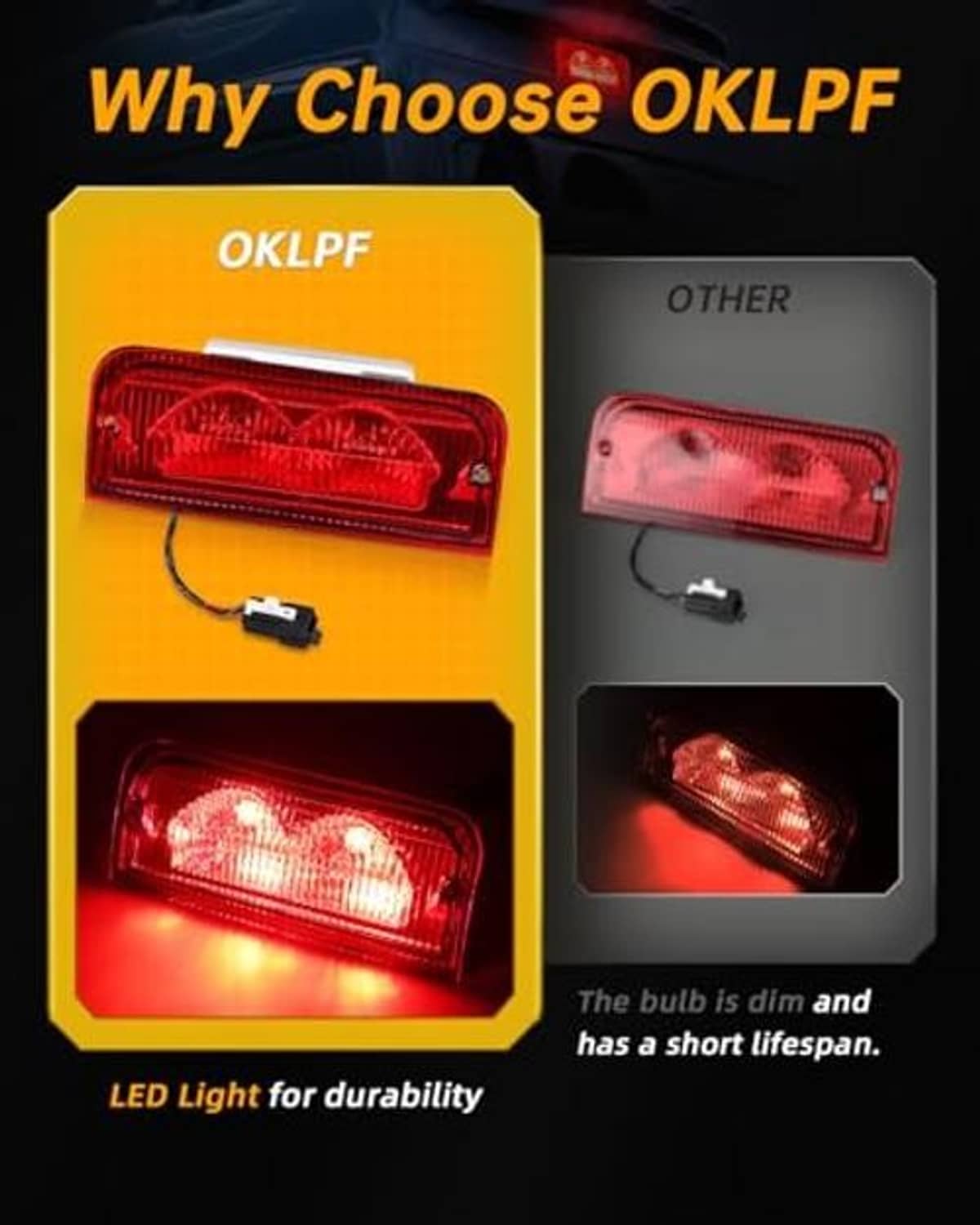 LED stop light with red illuminated lens and plug-in connector