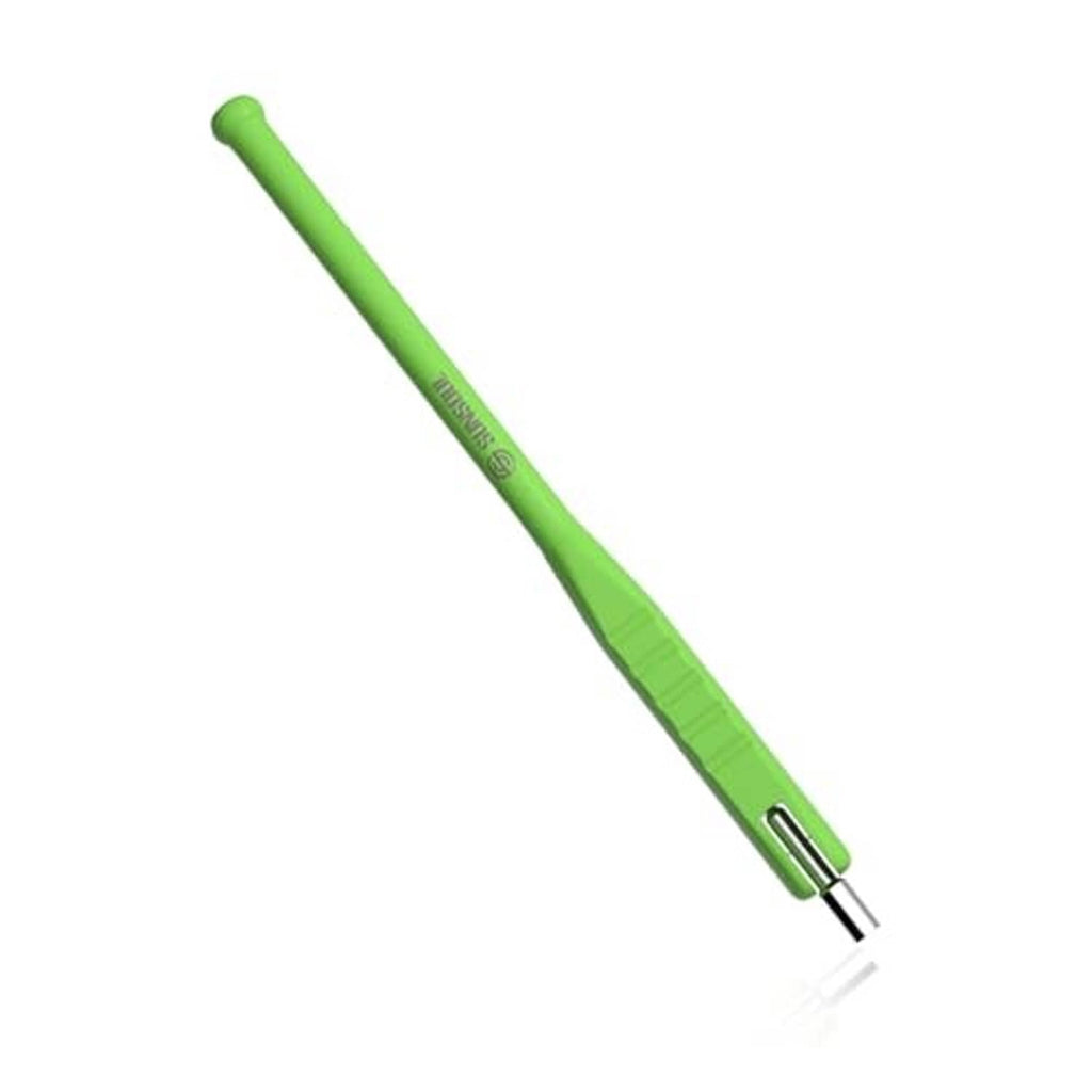 Green valve tool with metal core-puller end and extended handle