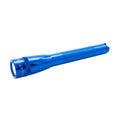 Blue Mini LED flashlight with knurled grip and rounded bezel