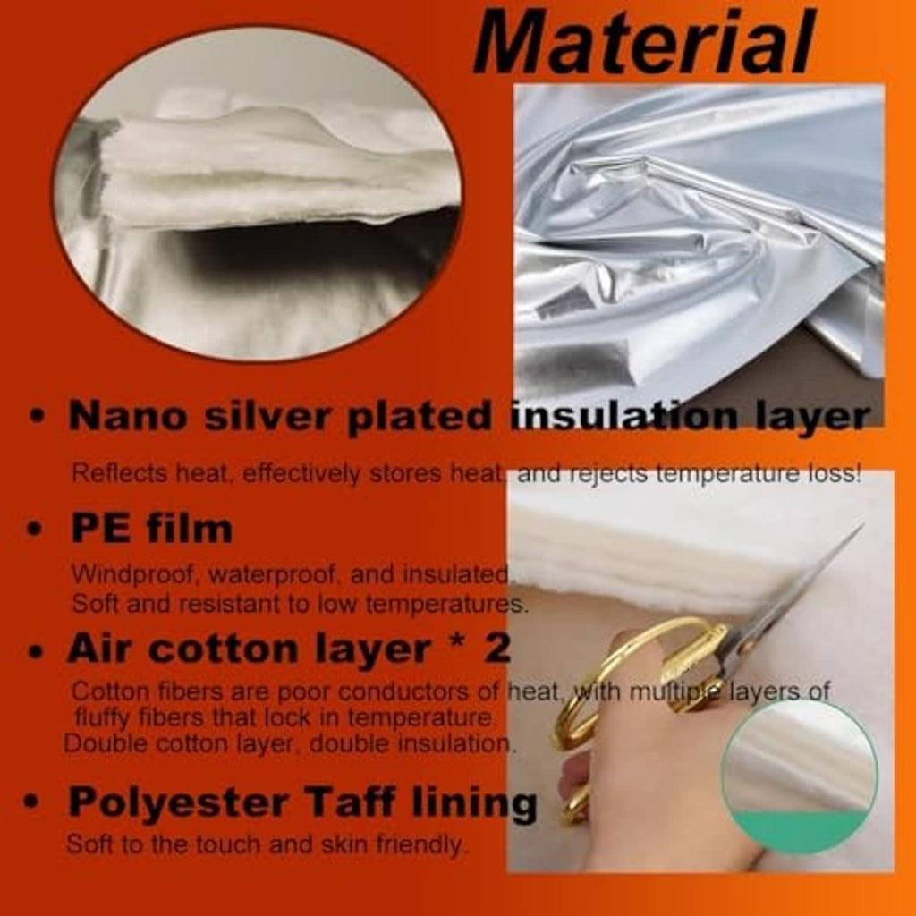 Silver insulated air conditioner cover with layered nano lining and soft padding