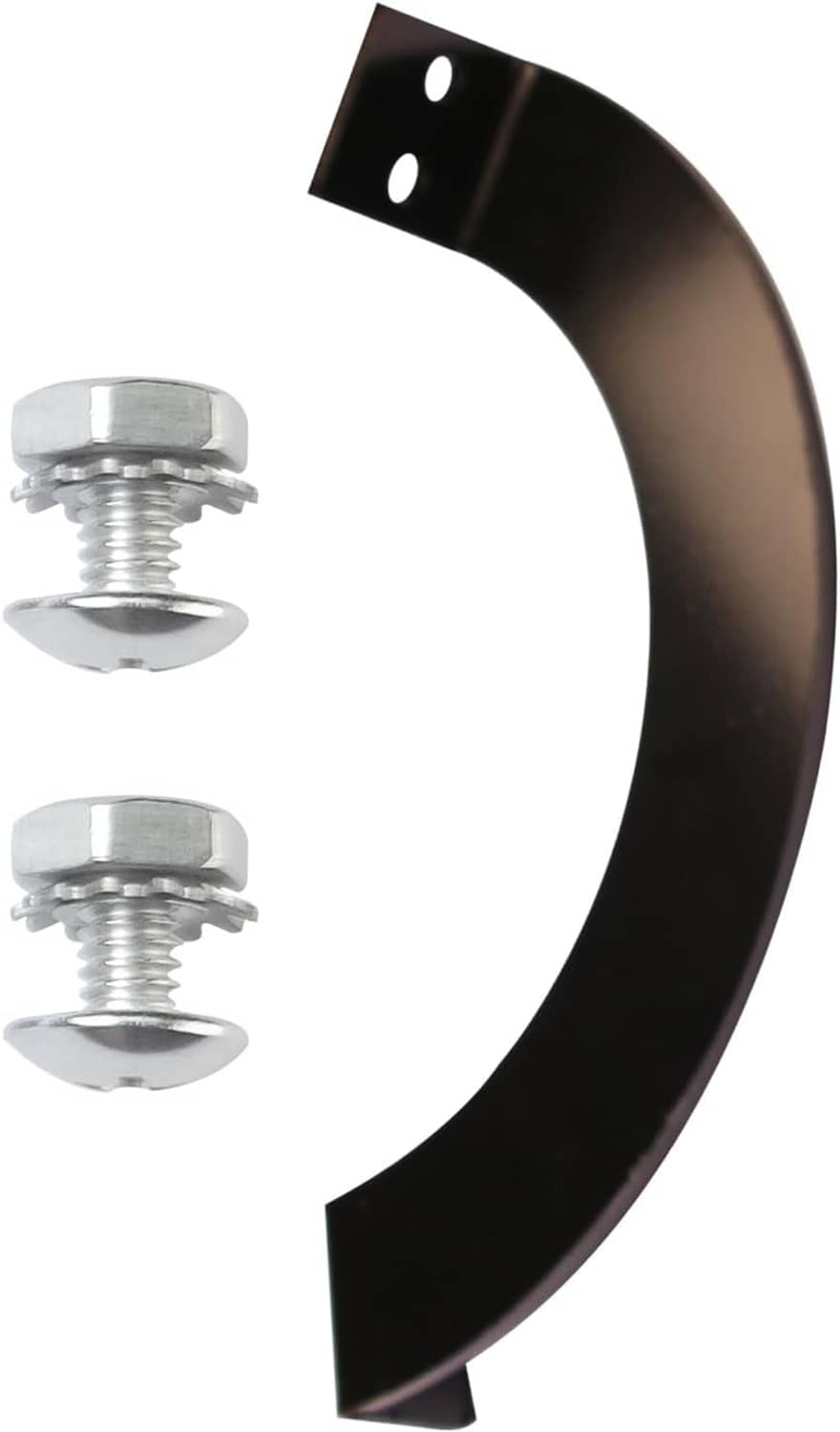 Black U-shaped grill lid door stop arc with two mounting screws for right side