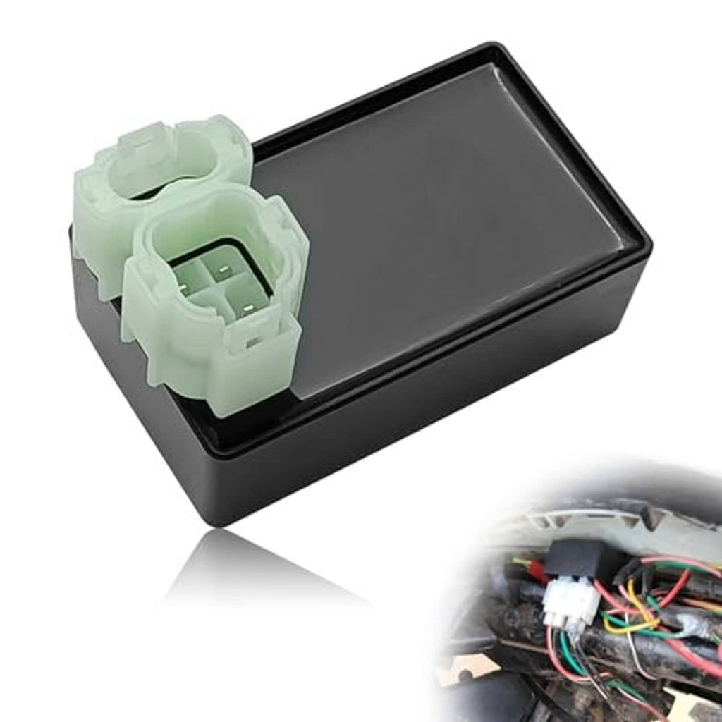 Ignition control module box, dark gray body with light green multi-pin connector