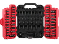 Impact socket set in red and black carry case with assorted socket and bit holders