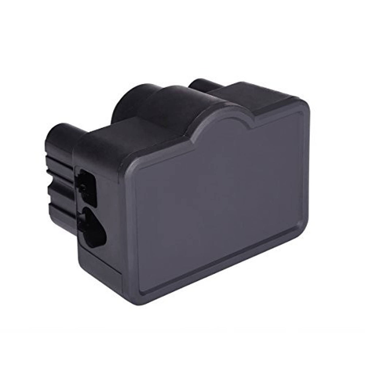 Black throttle potentiometer housing with rectangular side face and molded grips