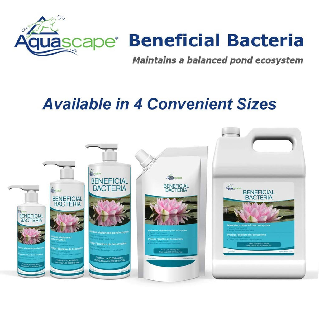 Aquascape Beneficial Bacteria liquid bottles and jug set, various sizes