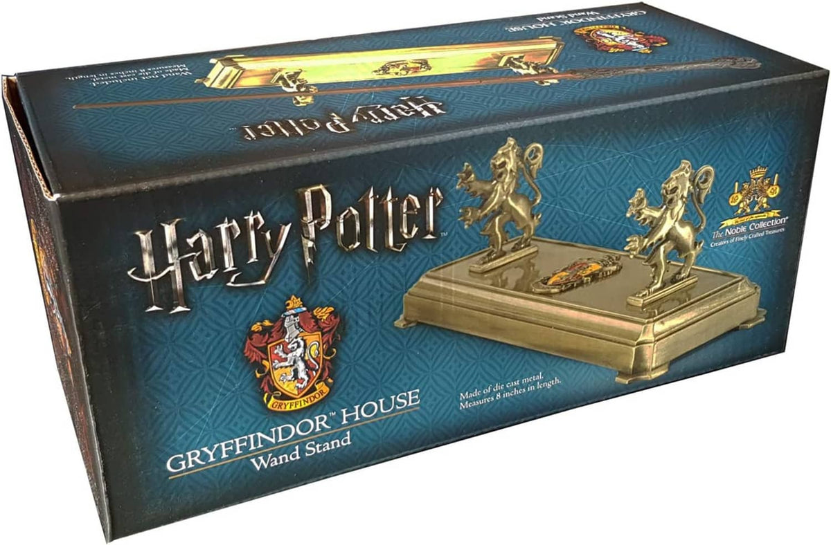 Gryffindor House wand stand retail box with gold-tone double-figure display