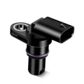 Black camshaft position sensor with purple sealing ring and side electrical connector