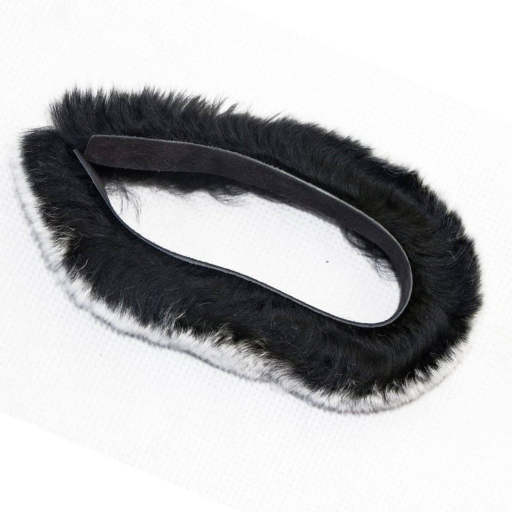 Dark fur bow string silencer with visible inner loop channel and cutout
