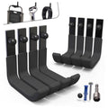 8-pack black steel garage storage hooks with ball ends and curved ladder hanger arms