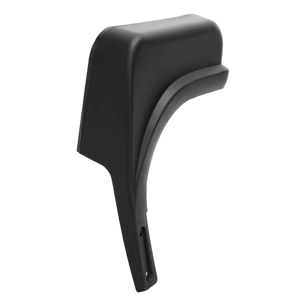 Black plastic right golf cart fender cap with curved fender lip and mounting hole