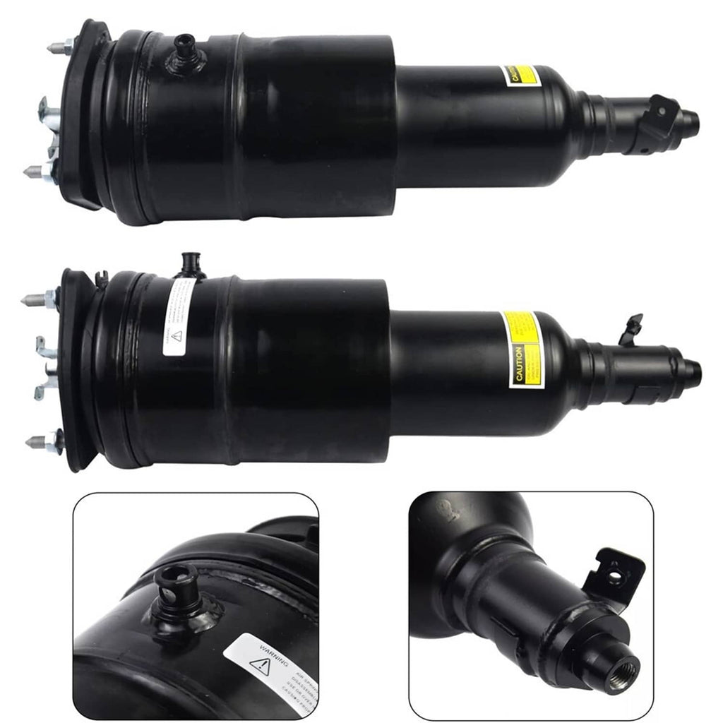 Front air suspension strut pair showing black cylinders and side mounting ends
