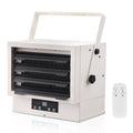 Electric garage heater with exposed heating element and digital control panel