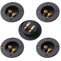 Black 3-inch speaker terminal cups with gold binding posts, 2-way set