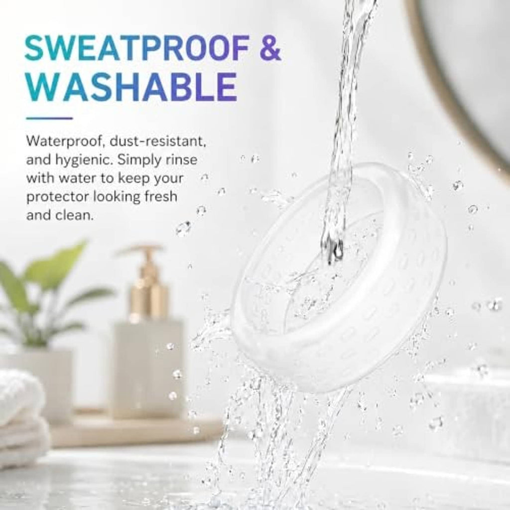 Clear silicone ring protector sleeve with water droplets, Oura Ring 5 fit