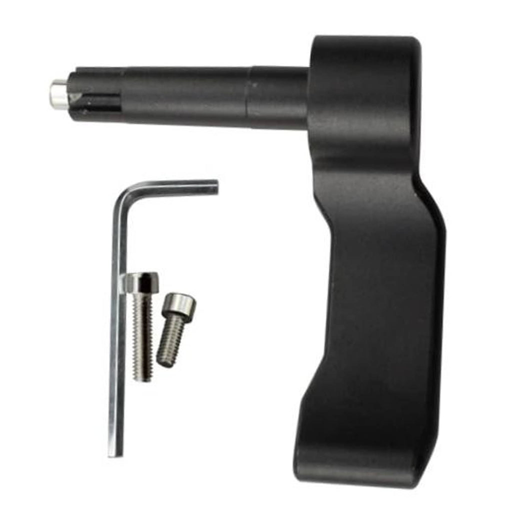 Black extended thumb throttle lever with mounting screws and L hex key