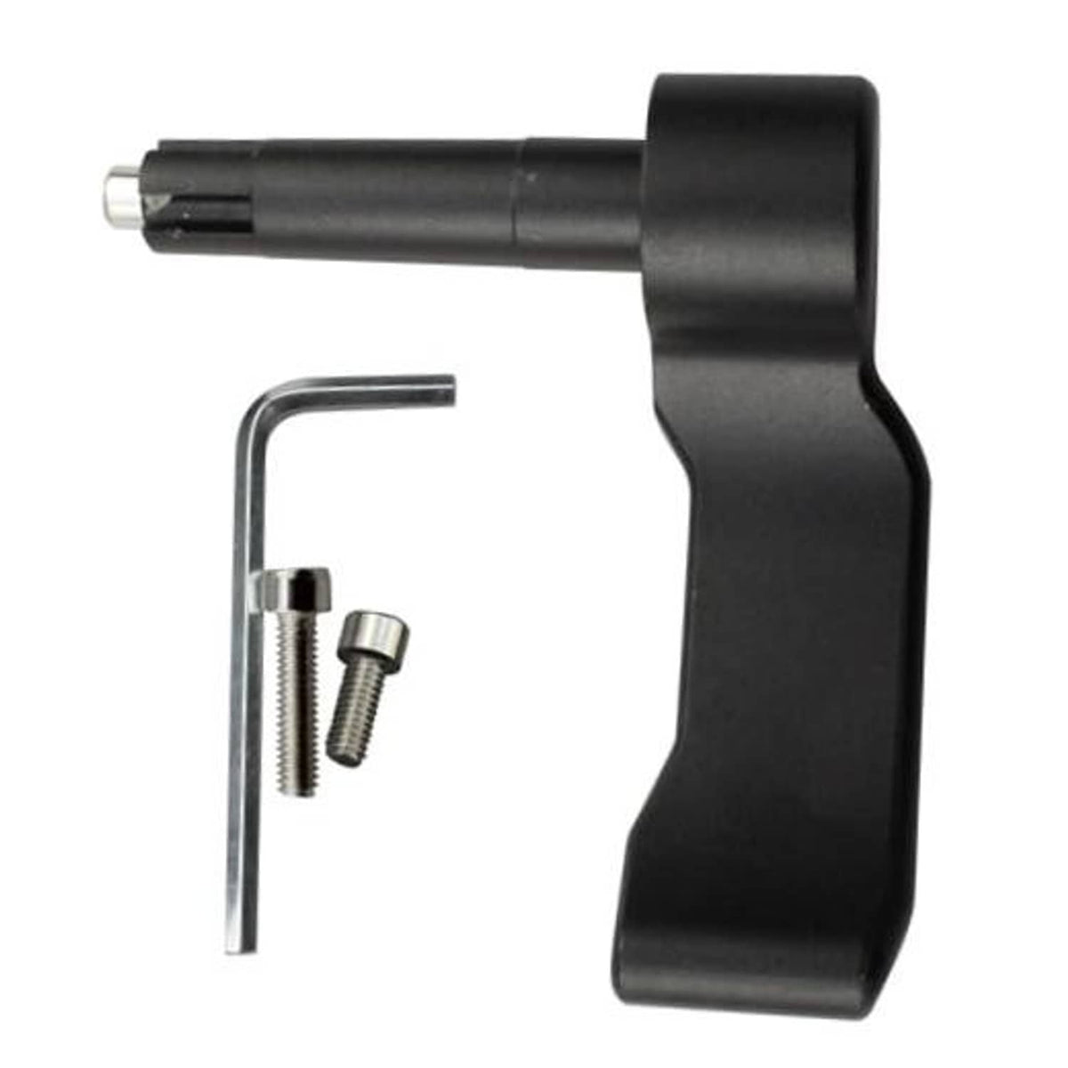 Black extended thumb throttle lever with mounting screws and L hex key