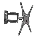 Full-motion TV wall mount with tilt swivel arms and square wall bracket, dark metal