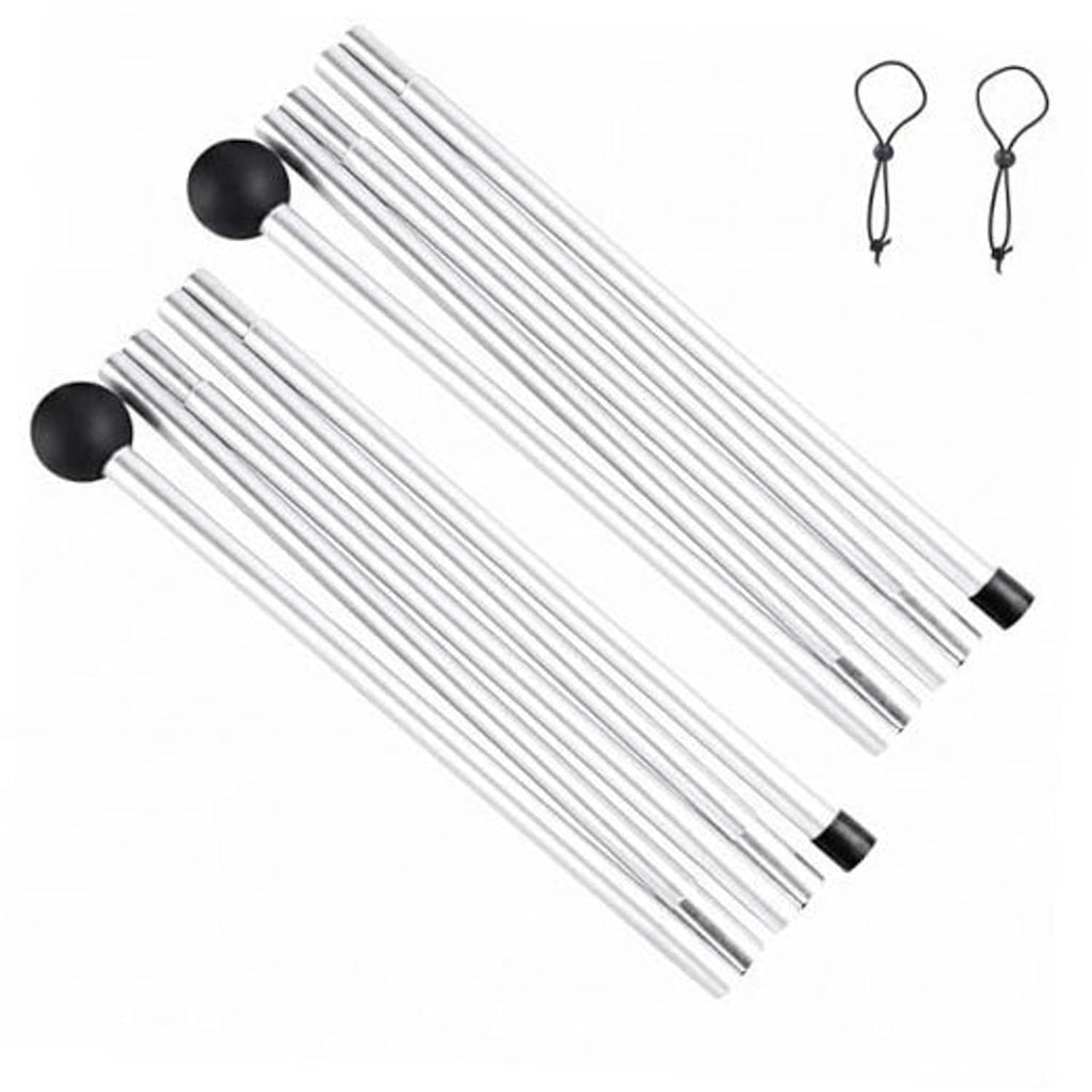 6.6 ft aluminum beach tent replacement poles set with black end caps and connectors
