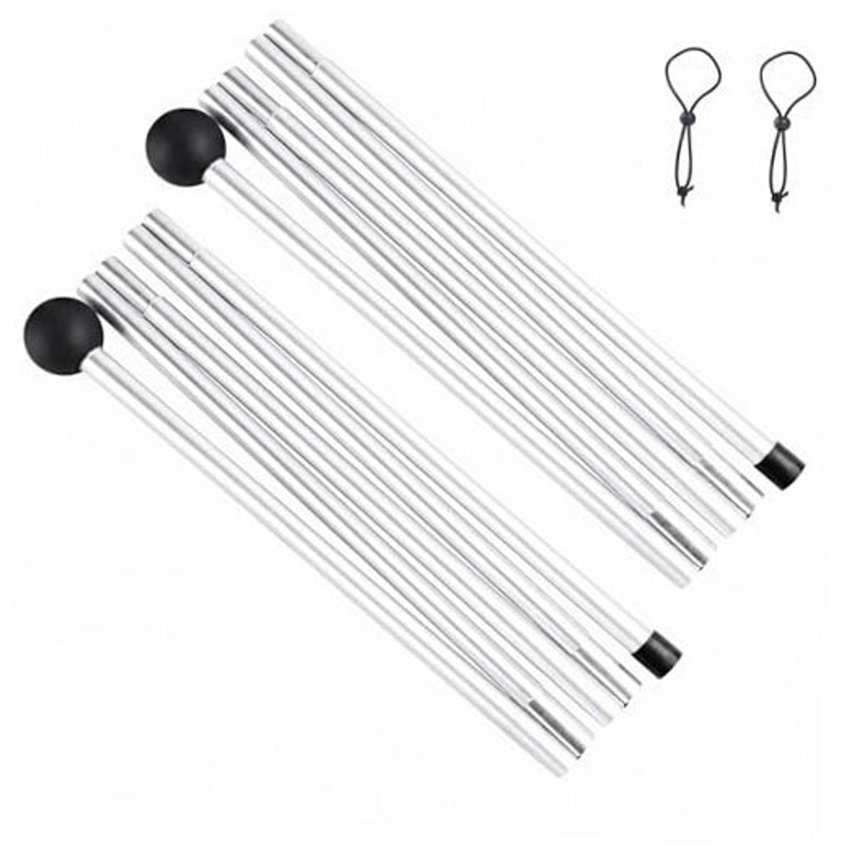 6.6 ft aluminum beach tent replacement poles set with black end caps and connectors