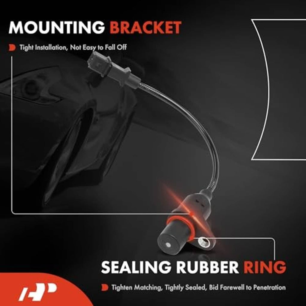 Crankshaft position sensor with mounting bracket and sealing rubber ring, black plug