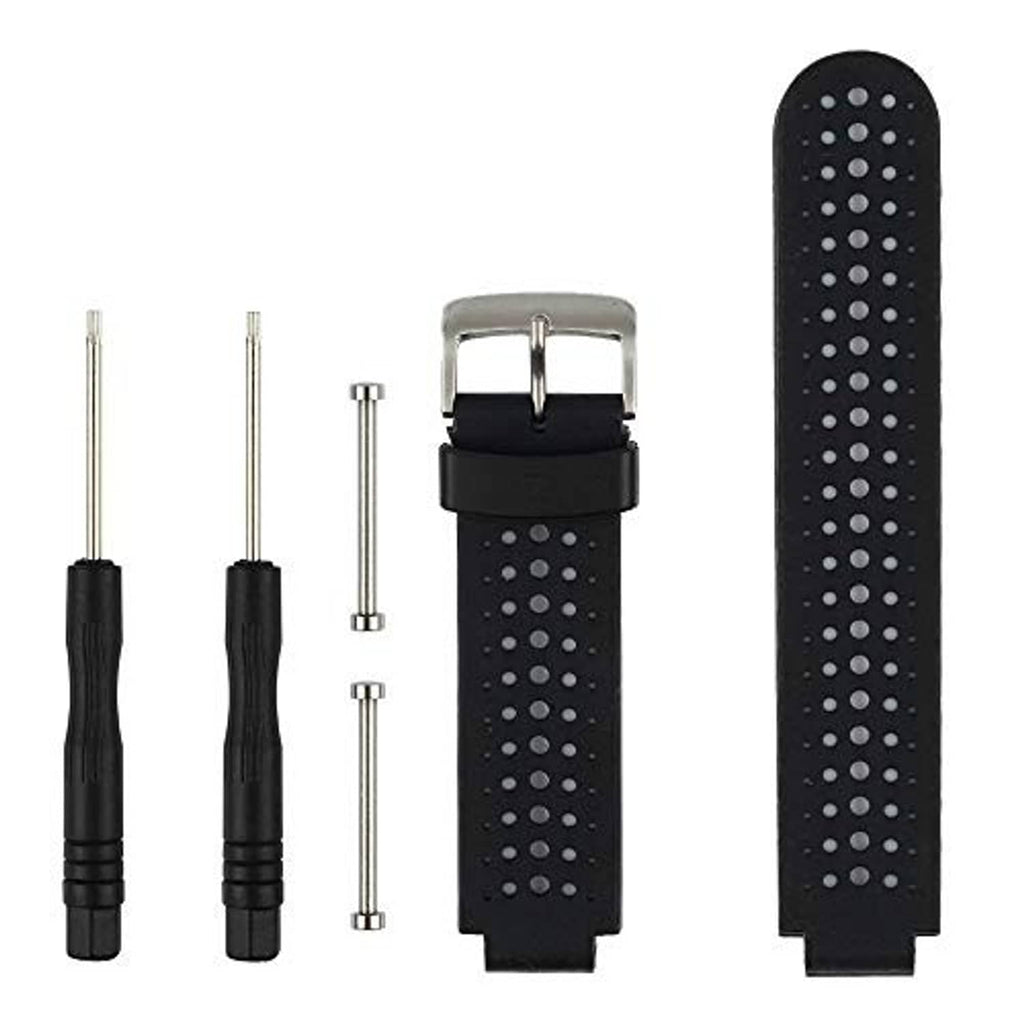 Black perforated watch band with metal spring bars, for Garmin Approach S20/S5/S6