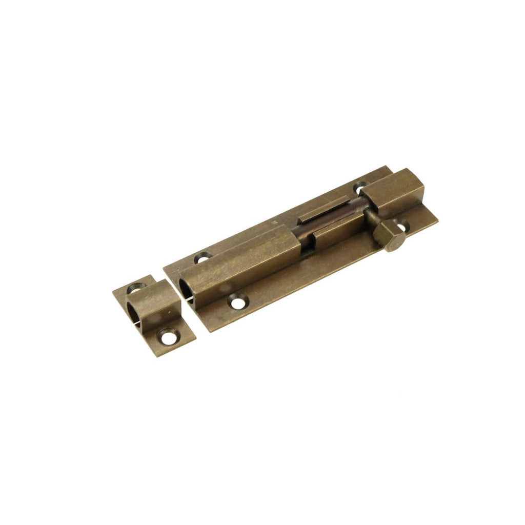 Bronze barrel bolt slide latch with surface mounting plates