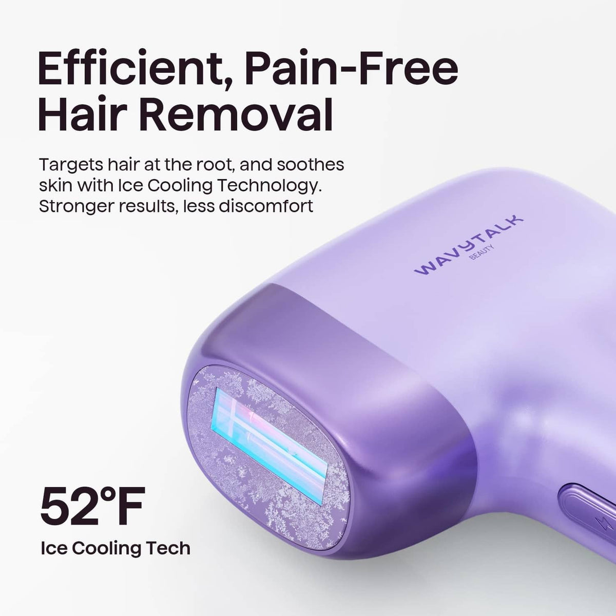 Wavytalk purple IPL device with cooling window on the treatment head