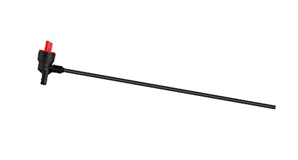 Fuel pickup tube with shut-off valve, black assembly with red cap