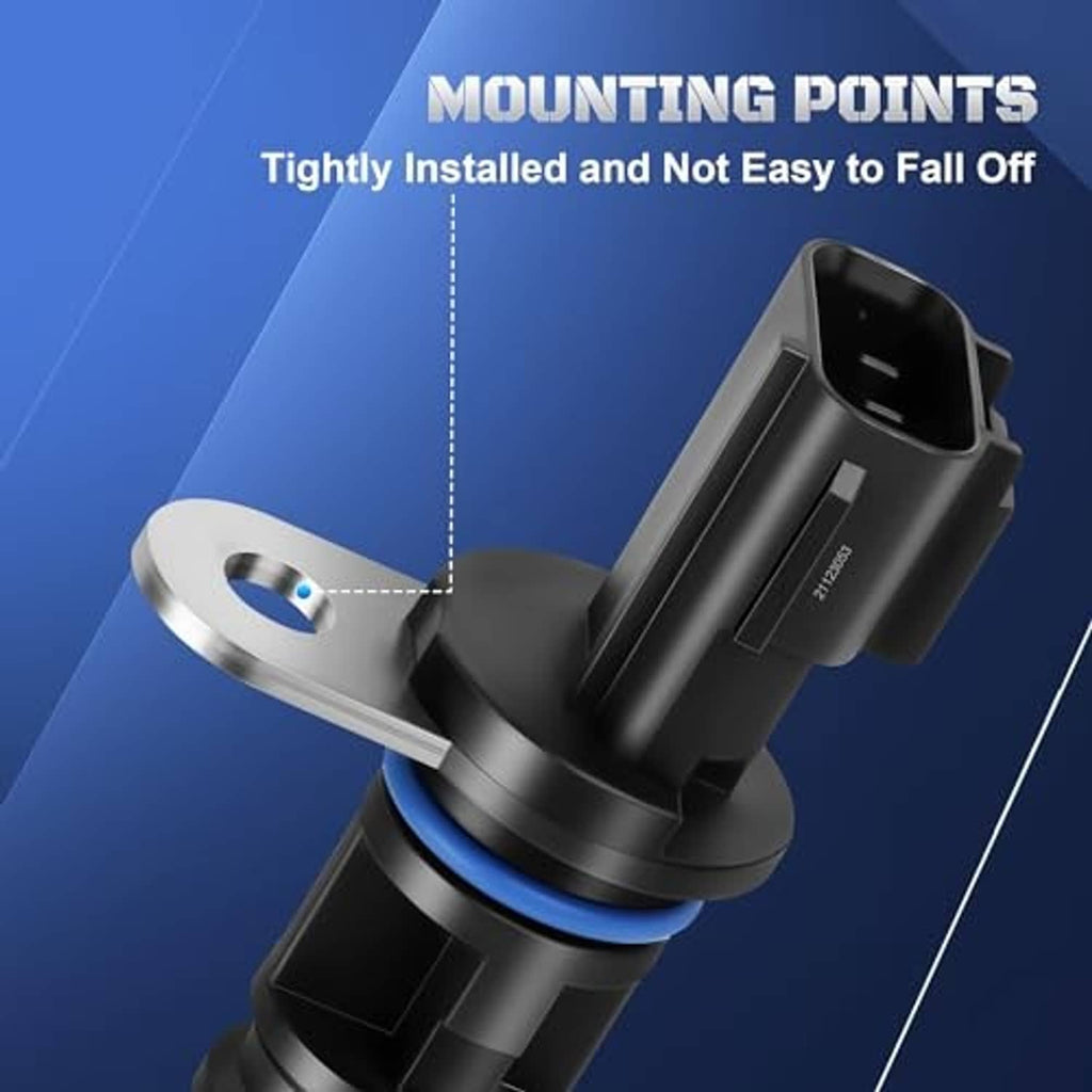 Camshaft position sensor showing mounting point and blue rubber seal ring
