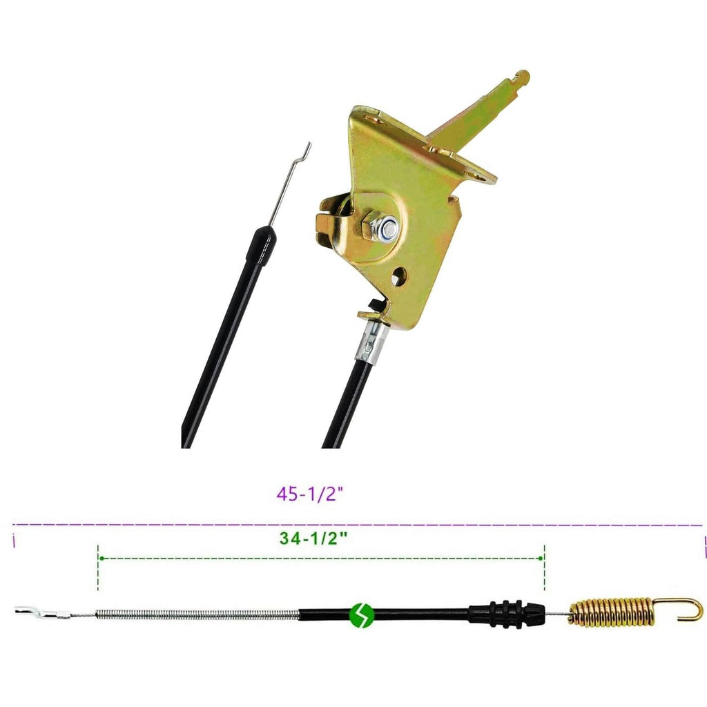Throttle cable assembly with gold bracket and black control housing
