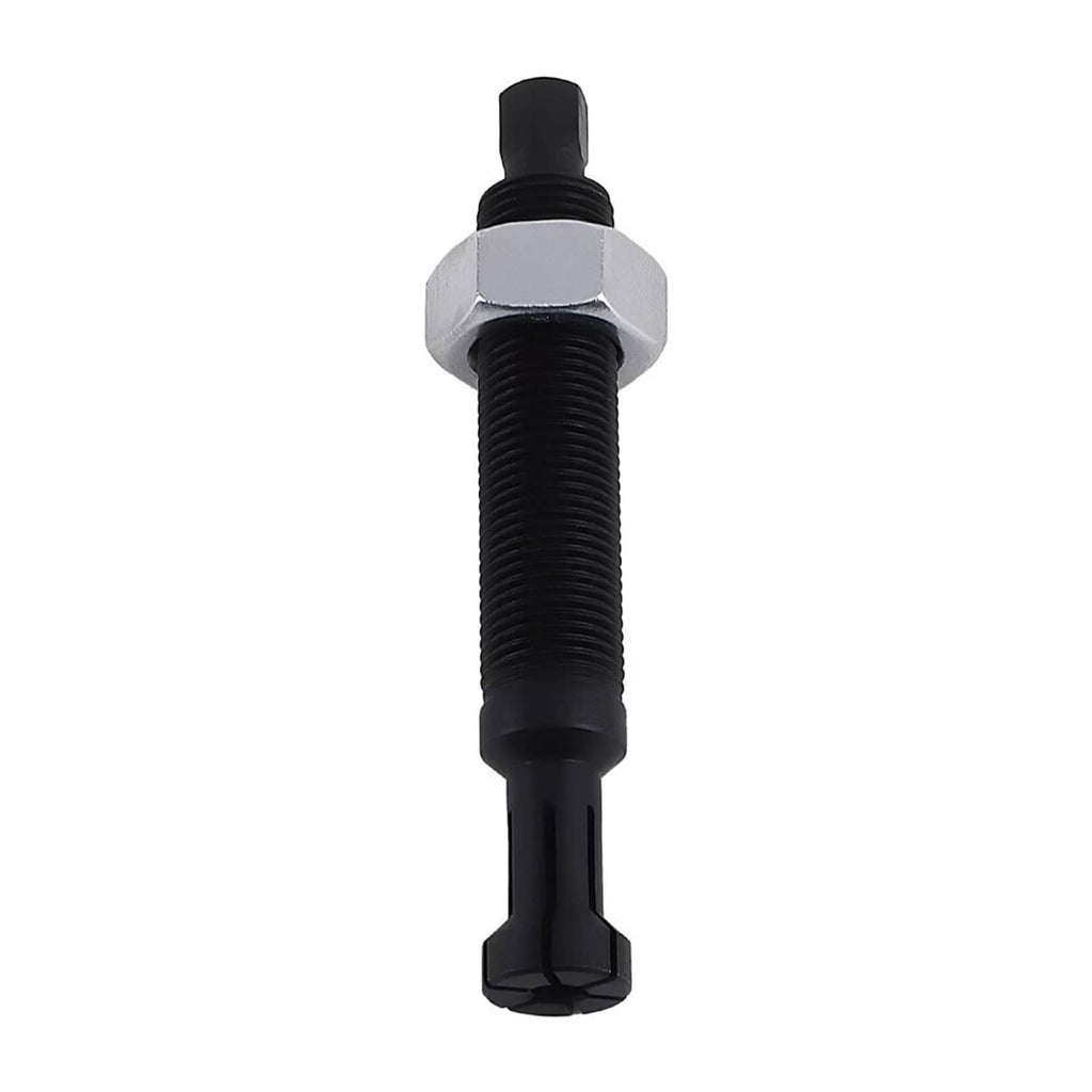 Spark plug remover puller with black threaded rod and silver head