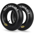 Pair of black rubber inner tubes, 16x6.50/7.50-8, TR-13 straight valve