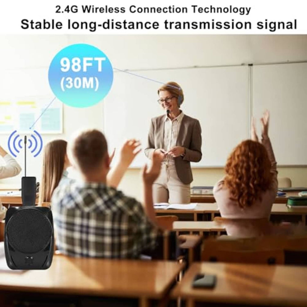Wireless headset microphone transmitter with stable long-distance 2.4G connection