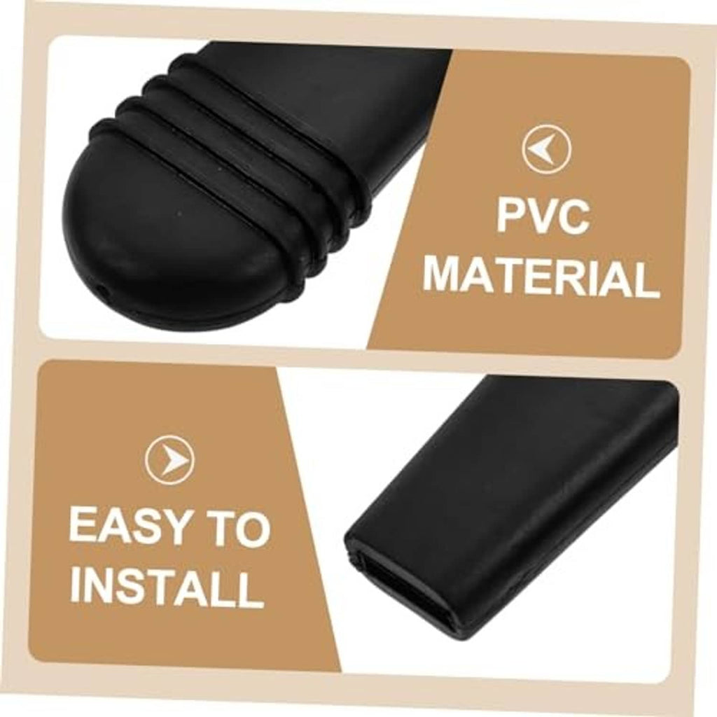 Black wheelchair brake extension handle cover piece, rounded end with ridged grip