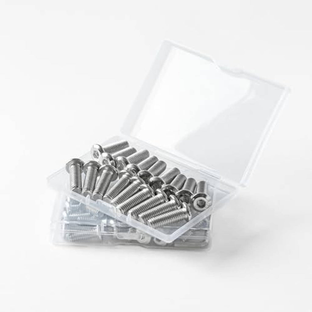 20-pack stainless steel socket cap screws with hex socket drive in plastic organizer