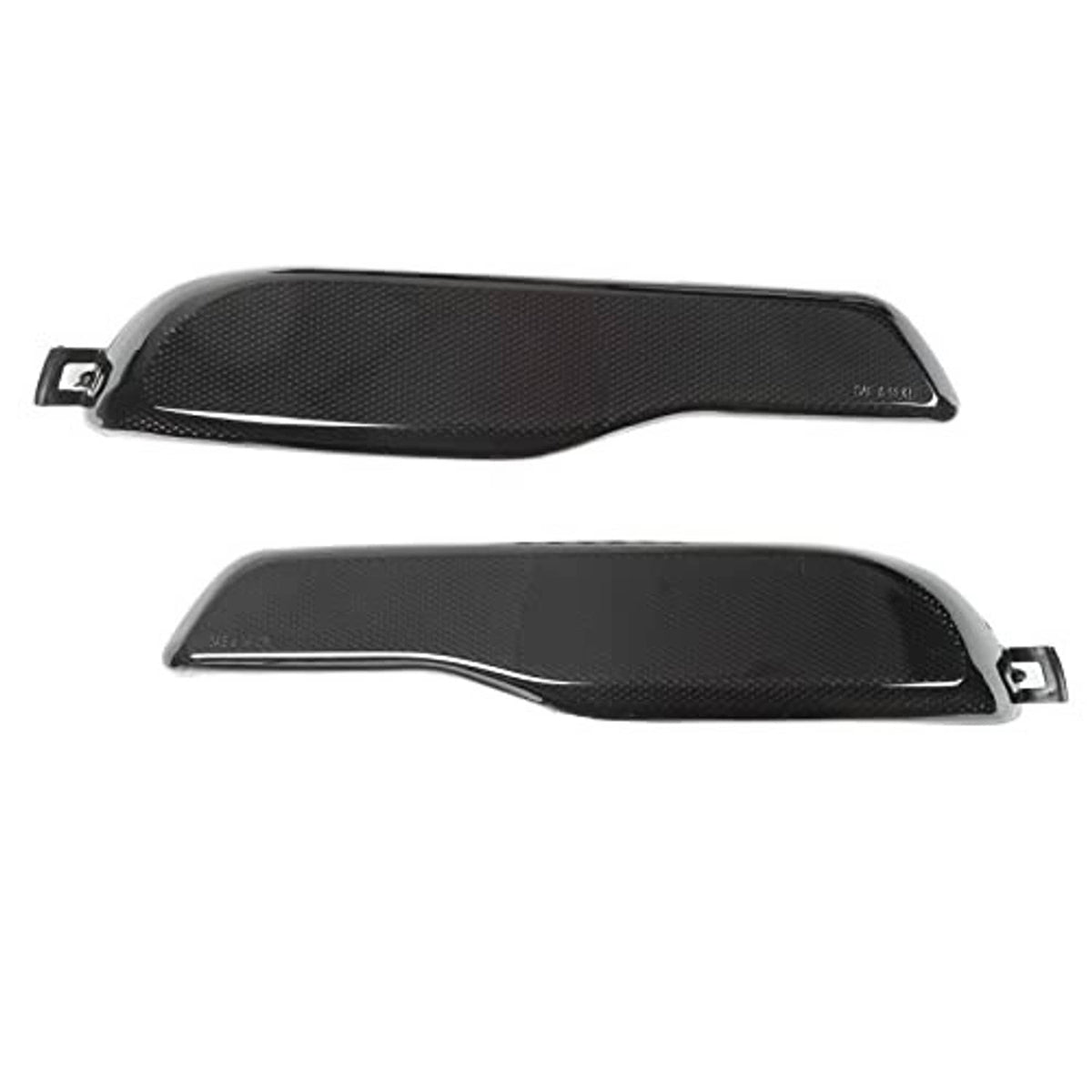 Smoky black textured rear bumper reflector lenses, two-piece set with tabs