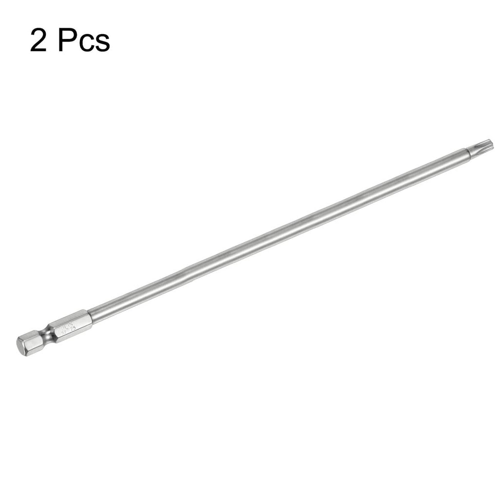 Single silver Torx T25 security bit with 1/4-inch hex shank and long shaft
