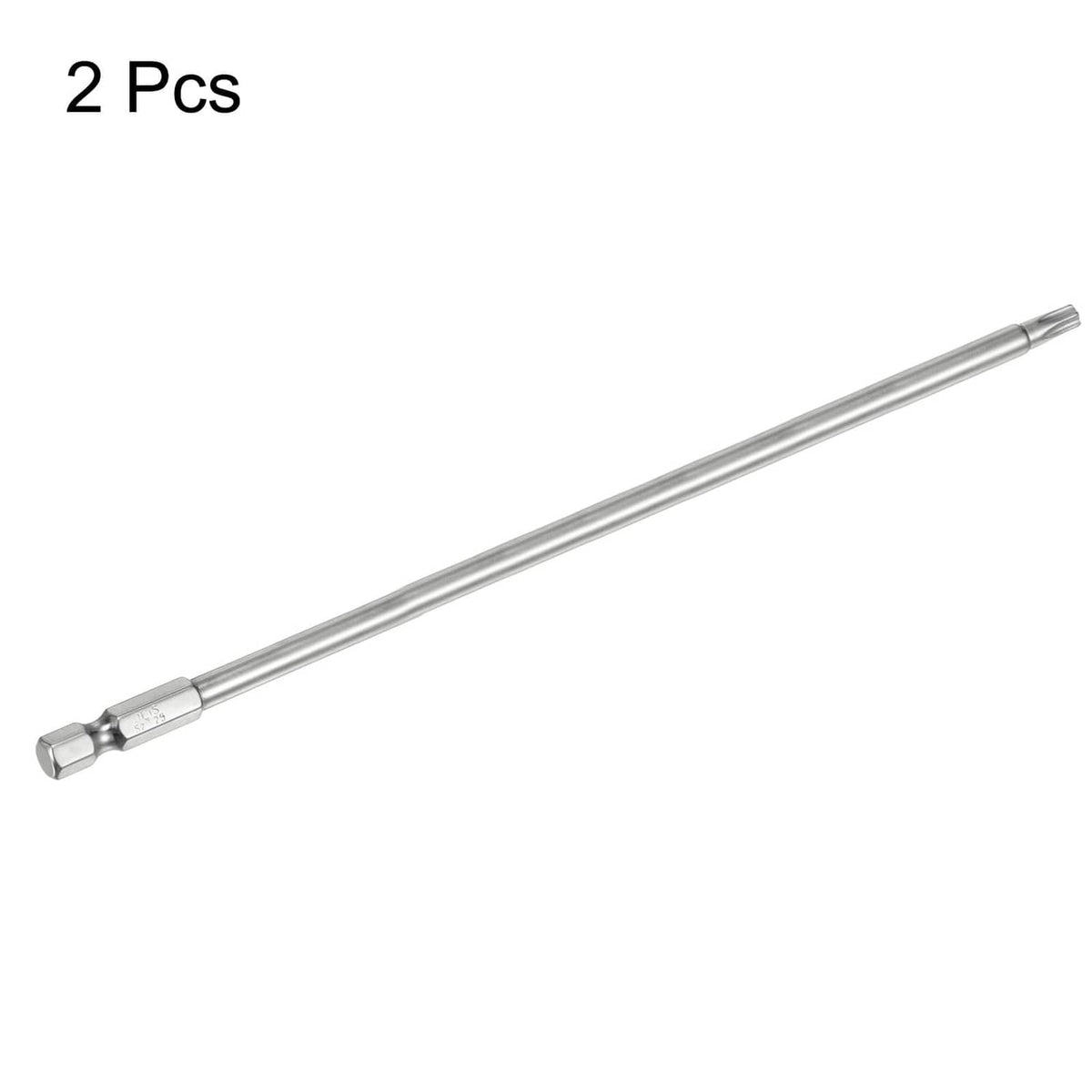 Single silver Torx T25 security bit with 1/4-inch hex shank and long shaft