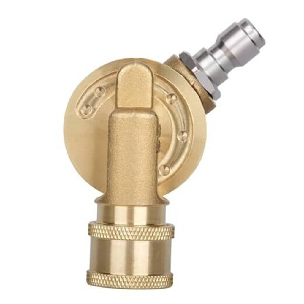 Brass pivoting pressure washer coupler attachment with 1/4-in quick-connect fitting