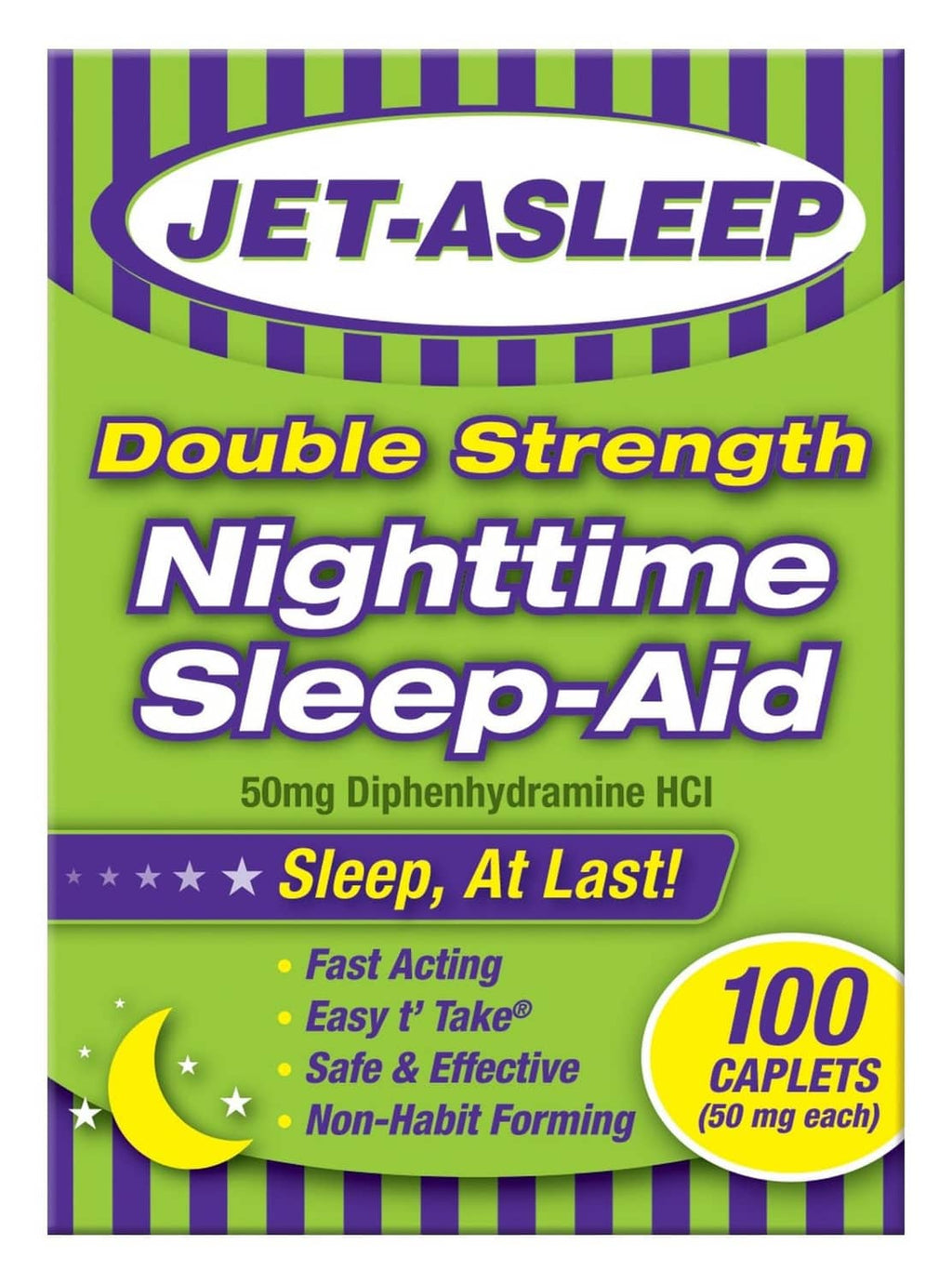 Double strength nighttime sleep-aid box, 100 caplets (50 mg diphenhydramine HCl)