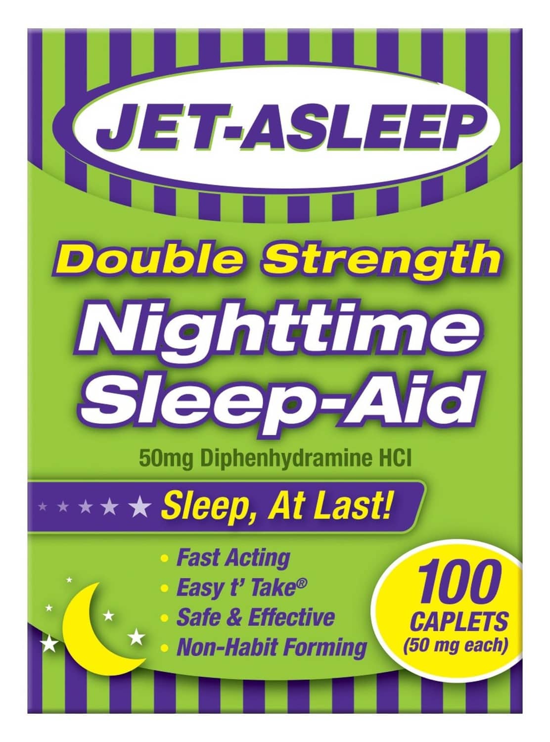 Double strength nighttime sleep-aid box, 100 caplets (50 mg diphenhydramine HCl)