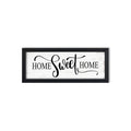 Wall sign with black frame and “HOME Sweet HOME” typography on white background