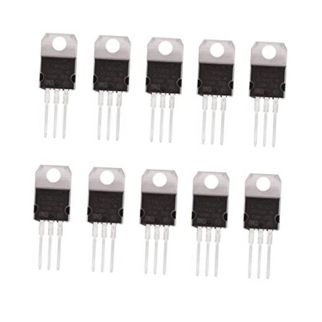 Set of 10 TO-220 negative voltage regulator chips with three-pin leads