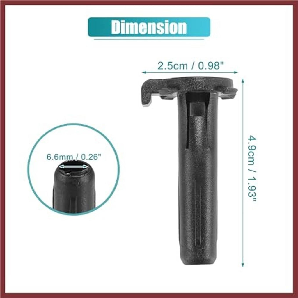 Black upper radiator rubber mount bracket with clip top and cylindrical body