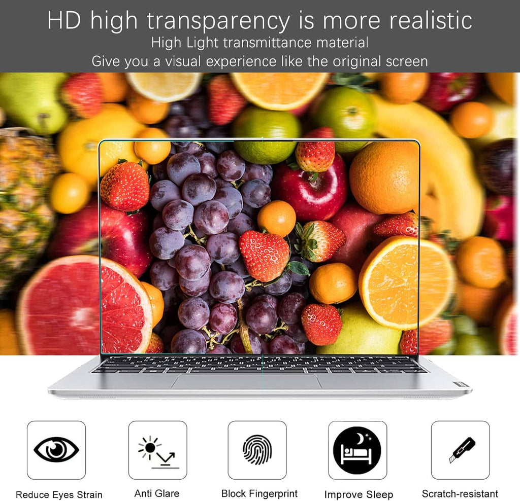 Matte anti-glare screen protector with high-transparency clarity on laptop screen.