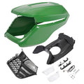 Green side panel and upper hood grille with black headlight assembly kit parts