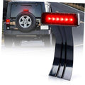 LED high-mount third brake light with smoke lens, red light bar, on black bracket