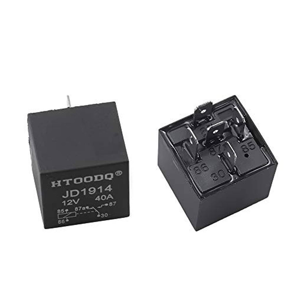Power trim and tilt relay, black cube with top pins and side label JD1914 12V